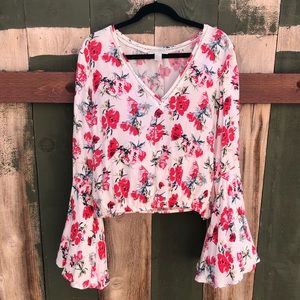 Floral Bell Sleeve Blouse